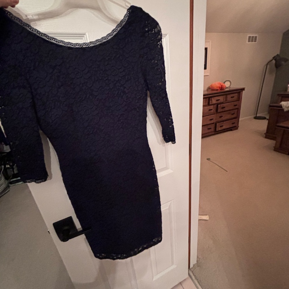 Eliza J navy blue dress